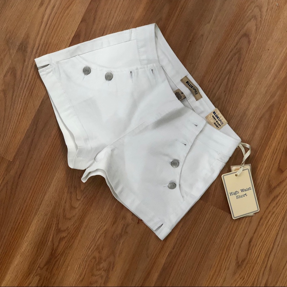 Brand new white high waisted shorts